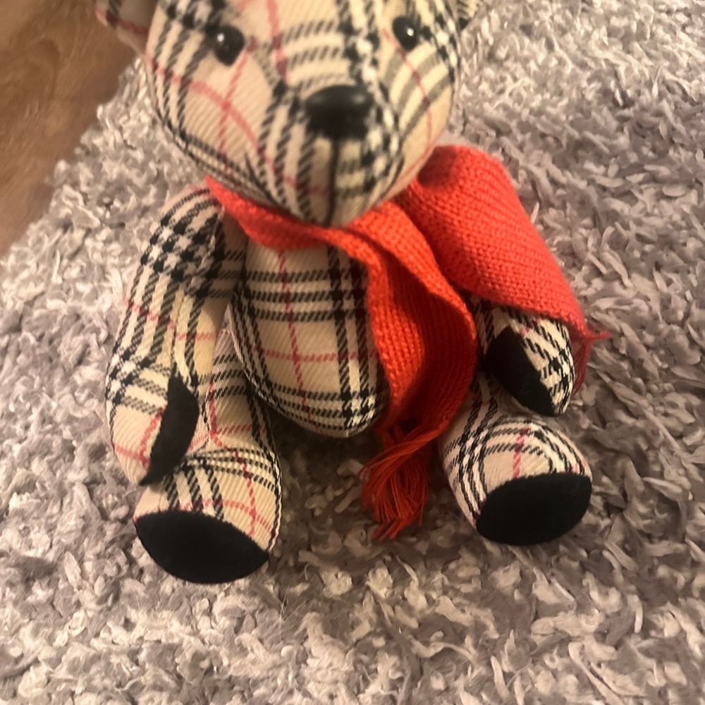 Burberry Plaid Bear with Red Accent - Picture 5 of 8